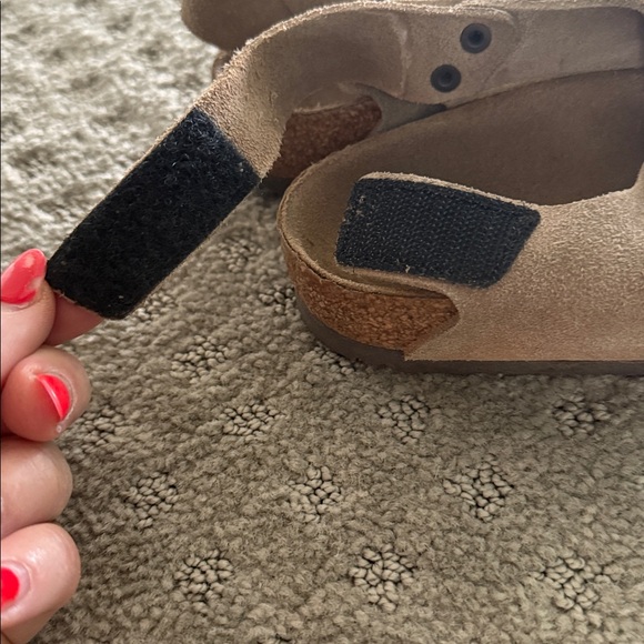 Beige Suede Birkenstock Sandals with Buckles - Picture 4 of 7